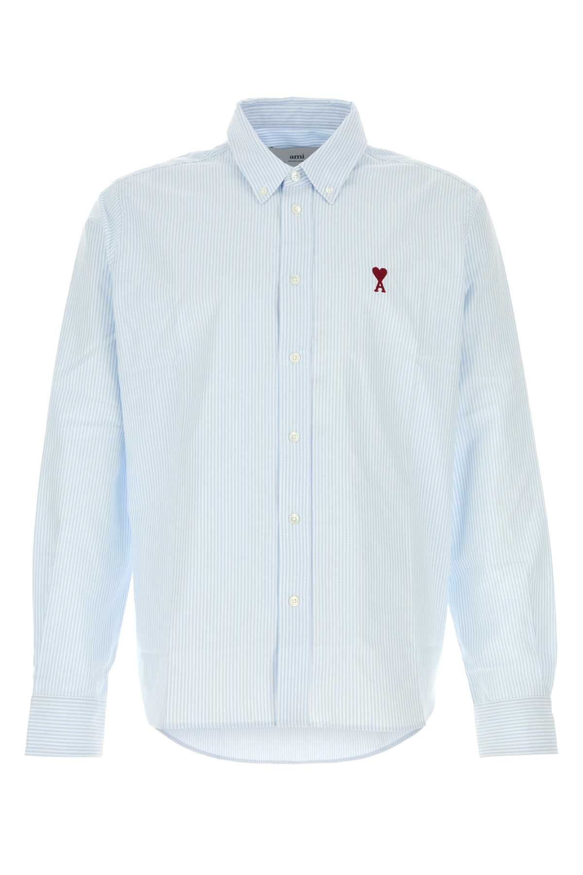 AMI Paris Embroidered Oxford Shirt — Blue by AMI Paris