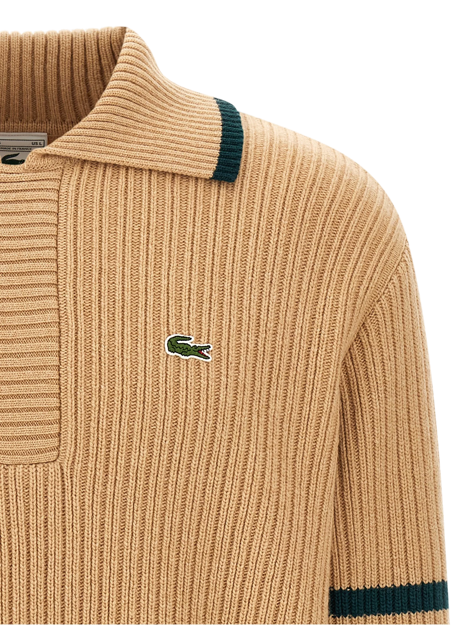 Lacoste Archive Edition Cardigan — Beige, view 3