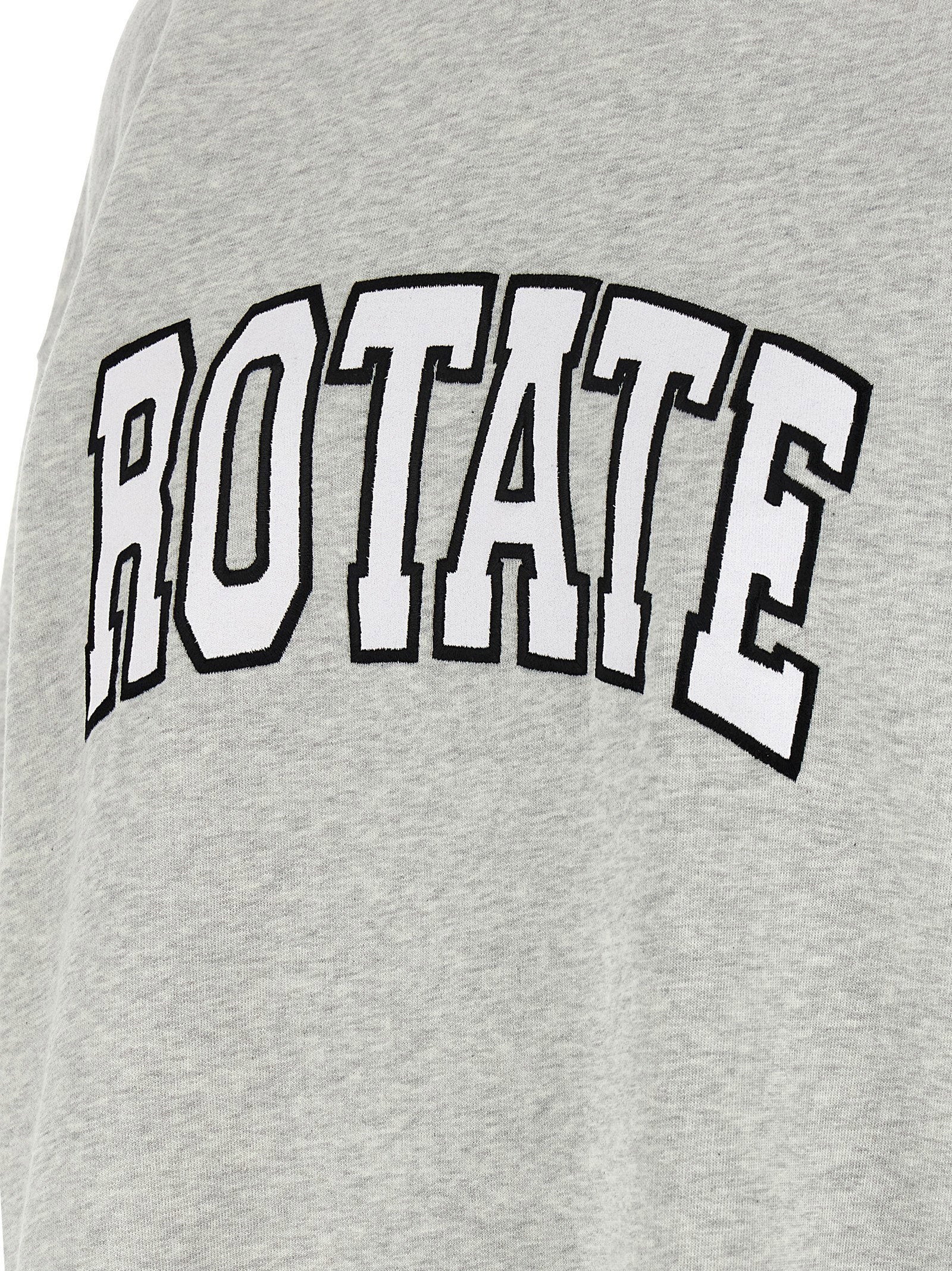 Rotate Birger Christensen Logo-Embroidered Cotton Sweatshirt — Beige, view 4