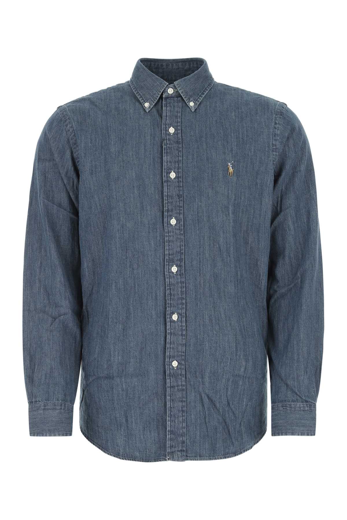 Polo Ralph Lauren Button-Down Cotton Denim Shirt — Blue by Polo Ralph Lauren