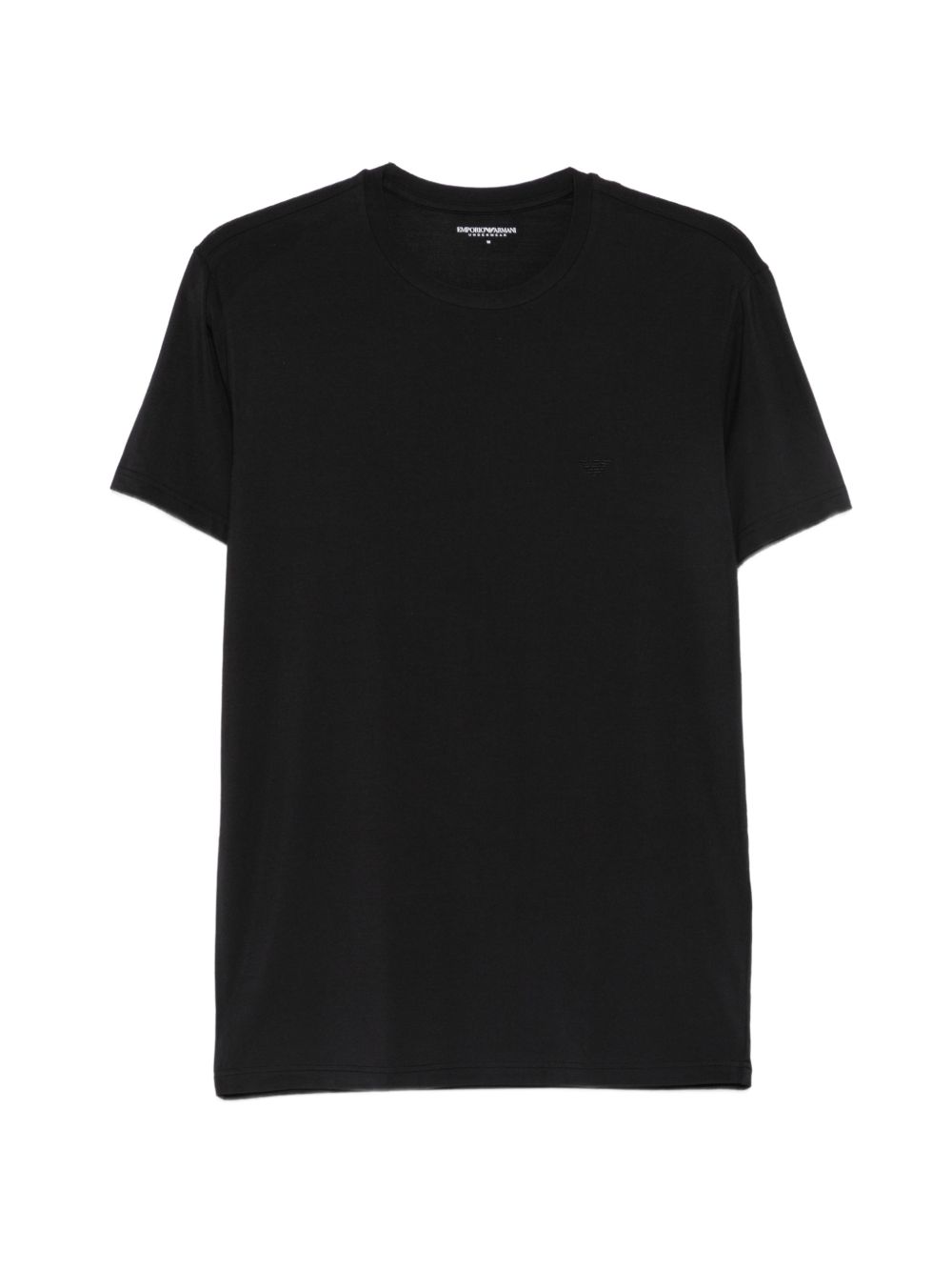 Emporio Armani Crew Neck Embroidered Logo T-Shirt — Black by Emporio Armani