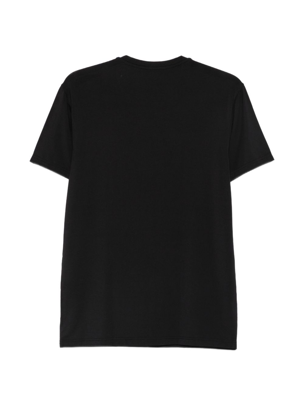 Emporio Armani Crew Neck Embroidered Logo T-Shirt — Black, view 3