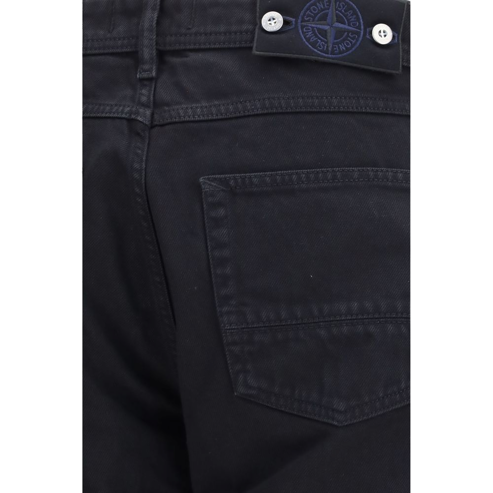 Stone Island Lightweight Denim Jeans — Black, view 3