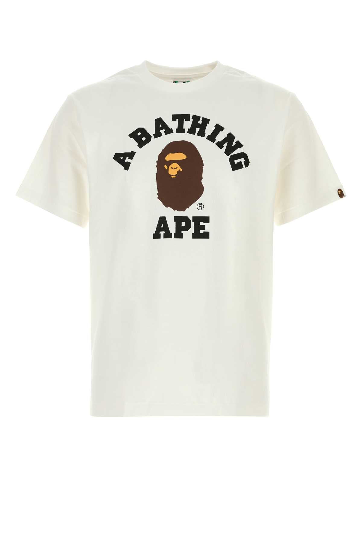 Bape College Tee T-Shirt — White - XXL by Bape