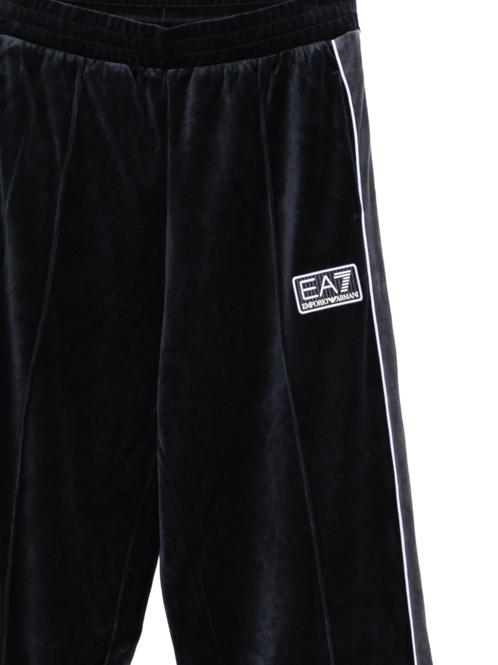 EA7 Velvet Logo Joggers — Black, view 3