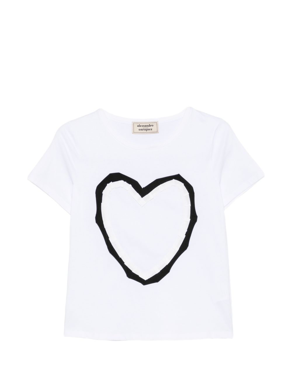 Alessandro Enriquez Heart-Print Cotton T-Shirt — White by Alessandro Enriquez