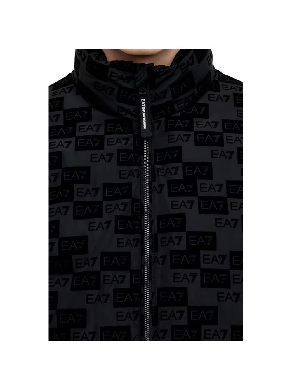 EA7 Allover Logo Bomber Jacket — Black, view 2