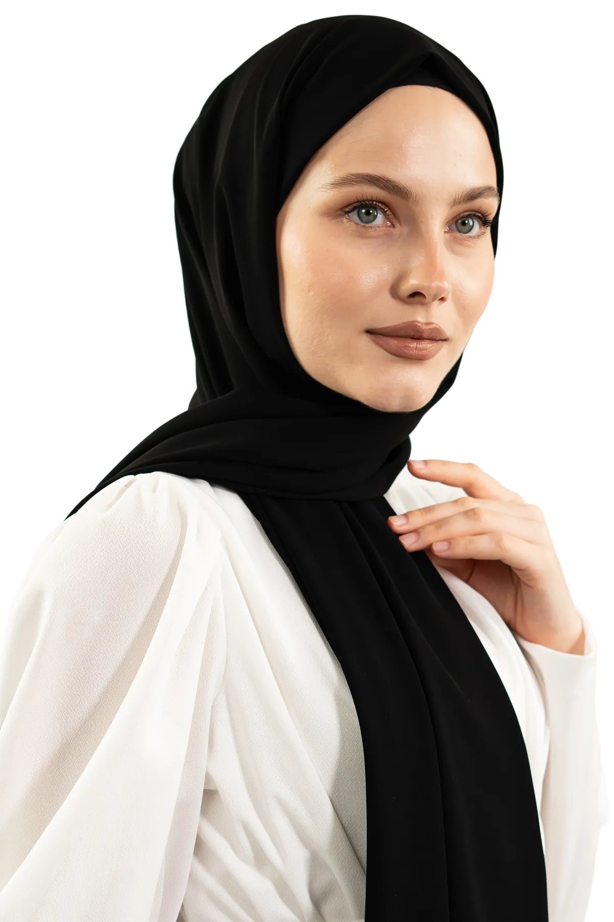 Premium Madina Silk Hijab|Powder Pink & Black by NEOMODEST