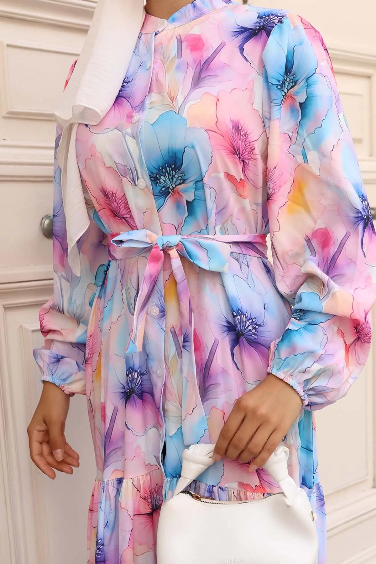 Patterned Hijab Dress, view 3