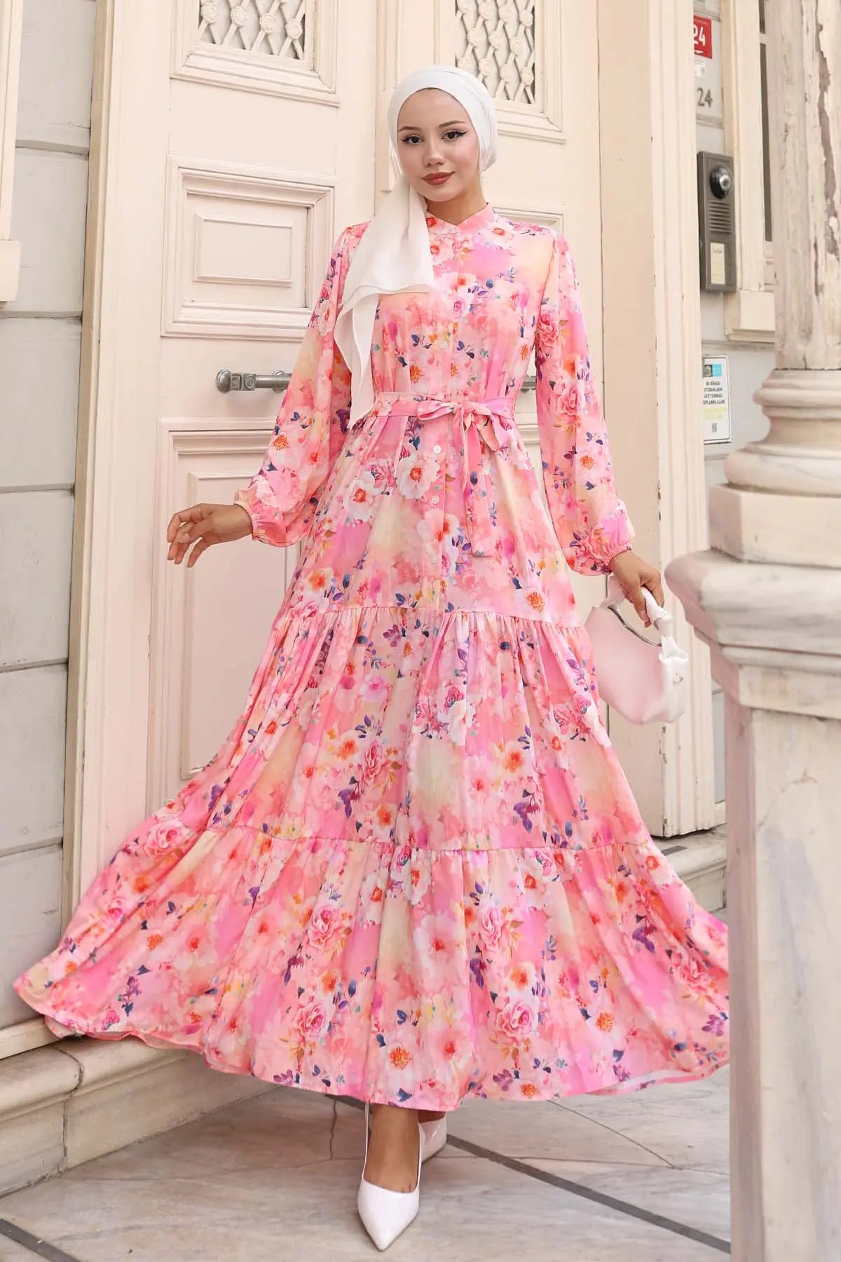 Patterned Hijab Dress, view 4
