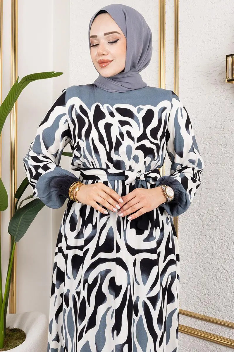 Batik Patterned Hijab Dress, view 2