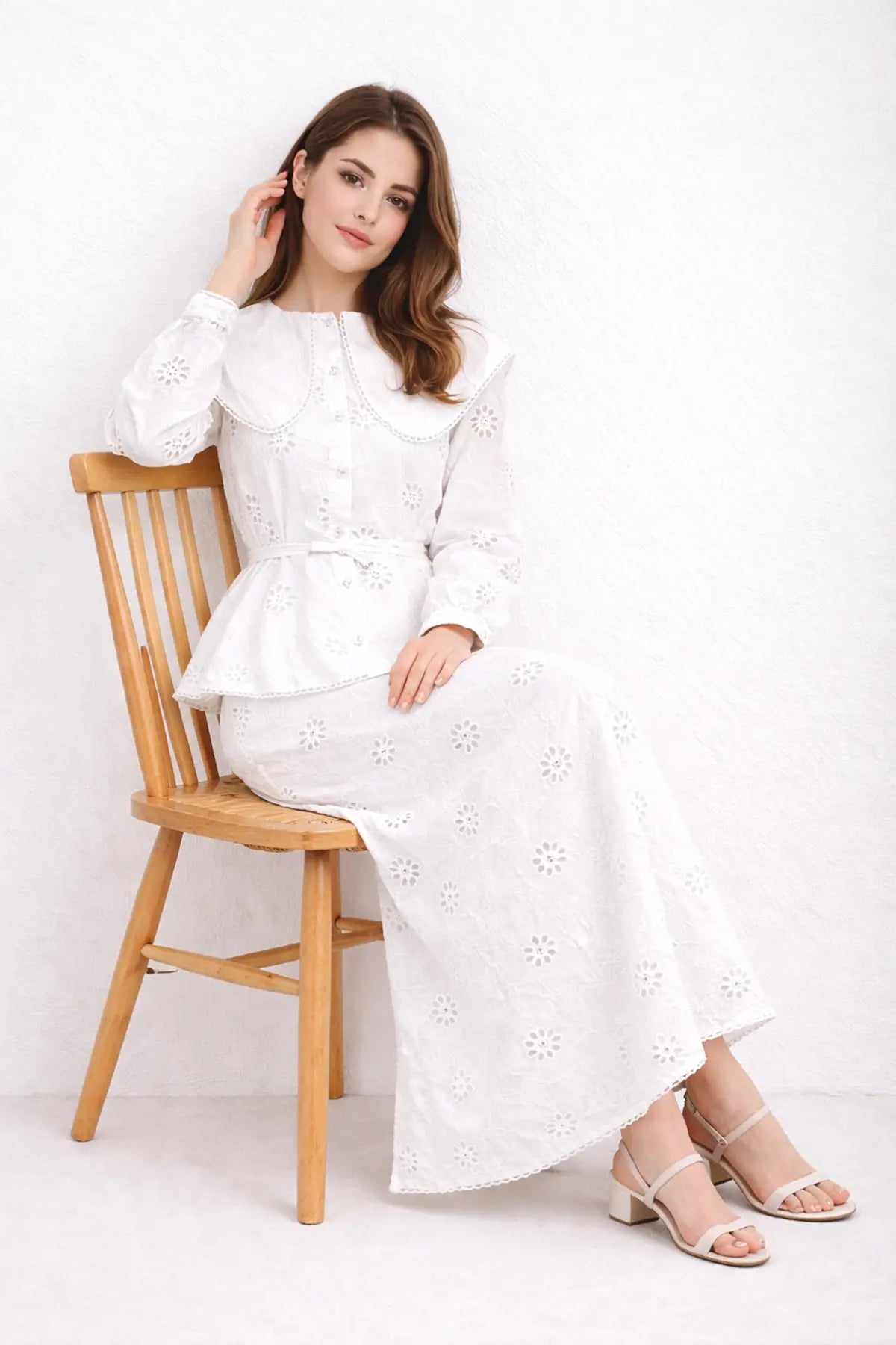 Baby Collar Laced Co-ord Set, view 2