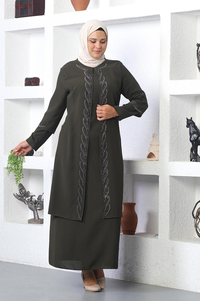 Plus Size Embroidered Evening Suit by NEOMODEST