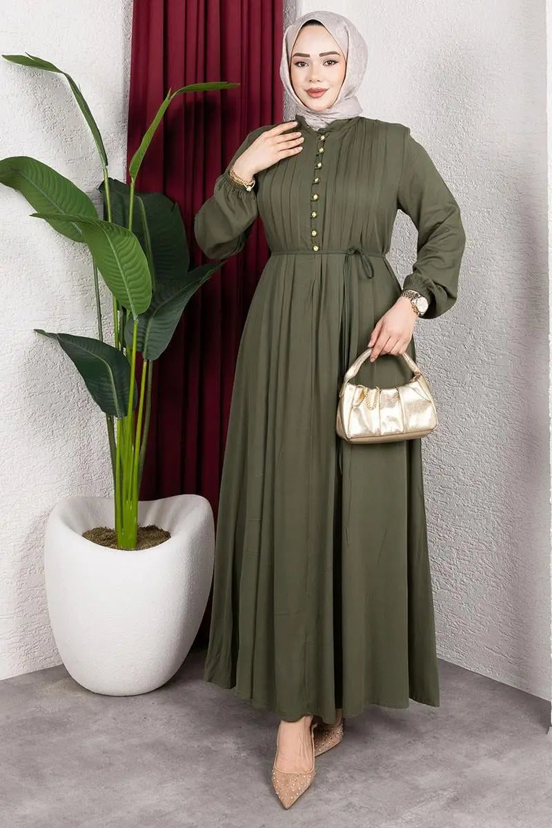 Belmando Dress With Gold Buttons, view 3