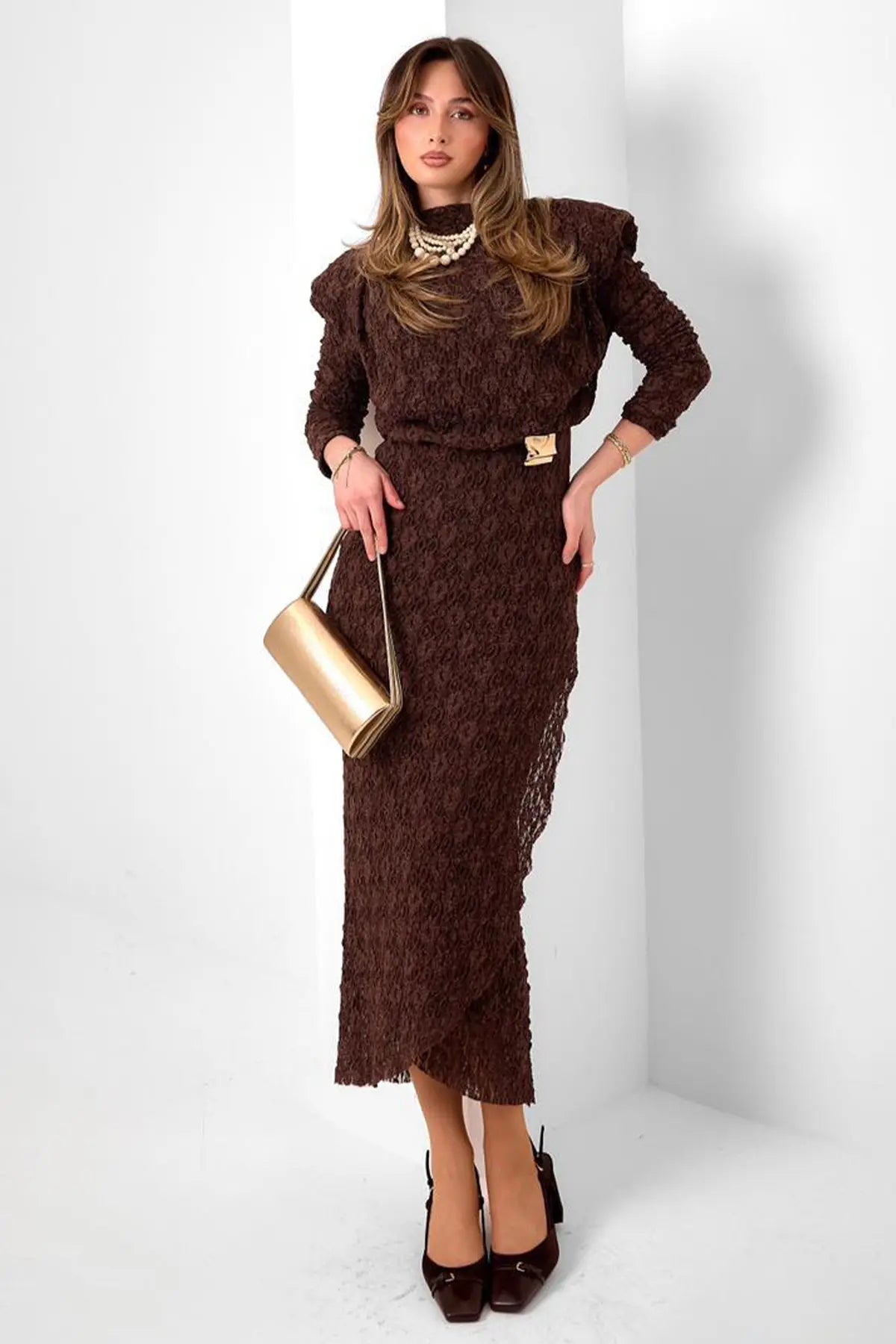 Lace Dress With Buckle Detail, view 4