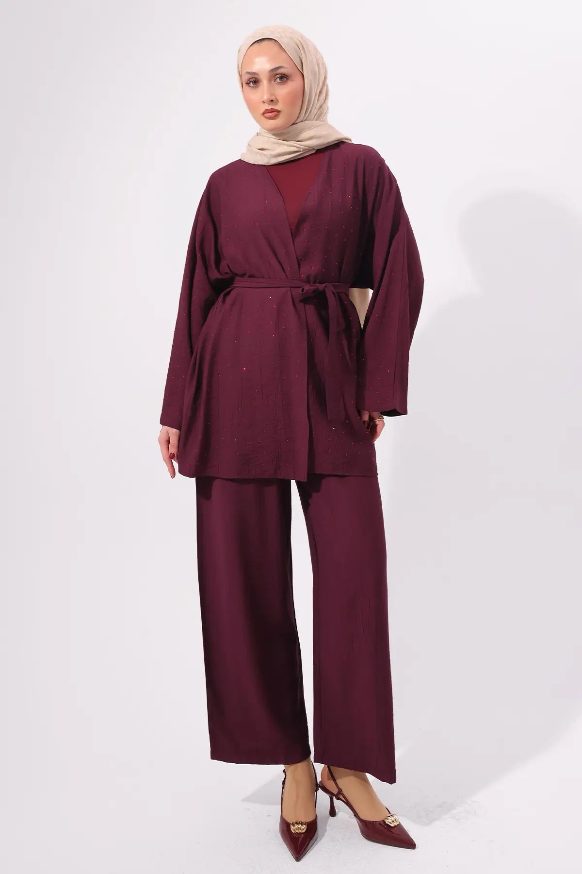 Stone Embellished Two-piece Set, view 3