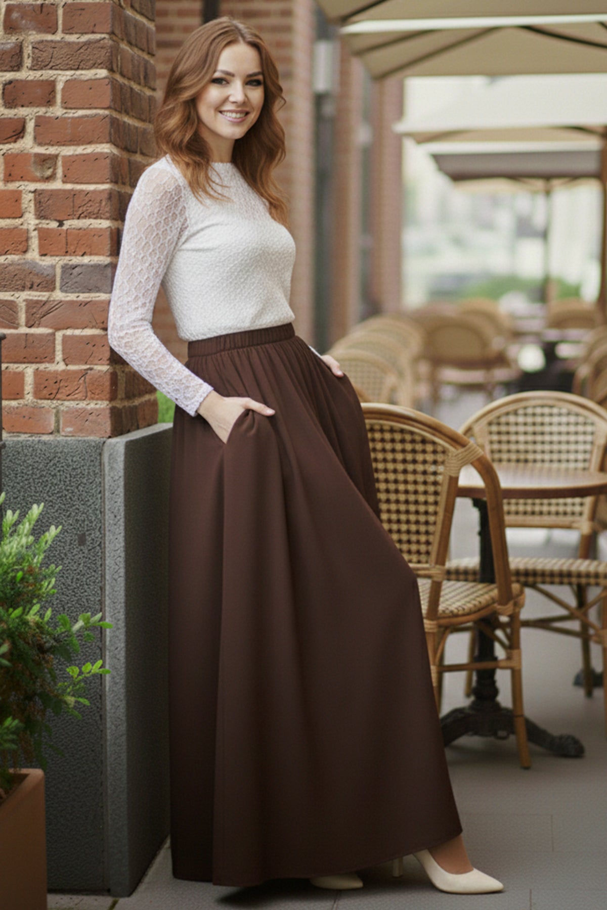 Elastic Waist Double Skirt by NEOMODEST