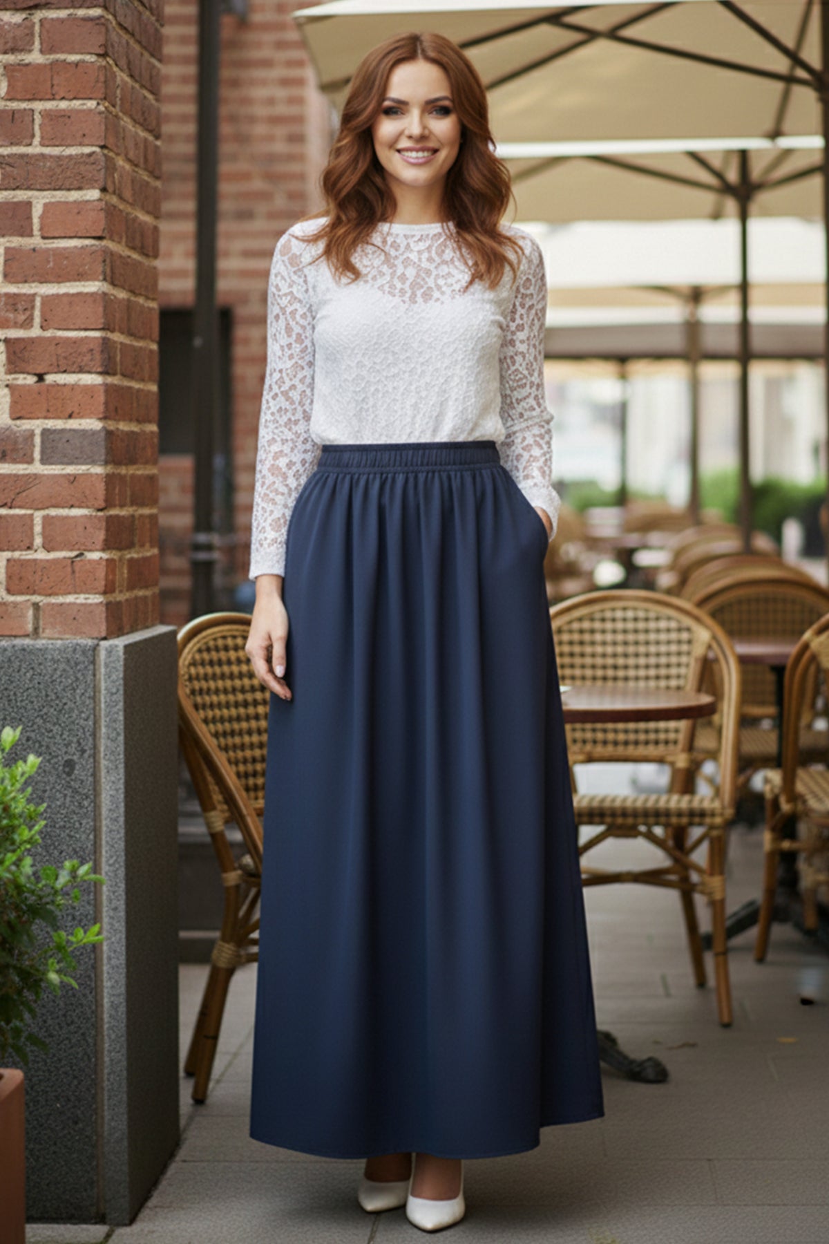 Elastic Waist Double Skirt by NEOMODEST
