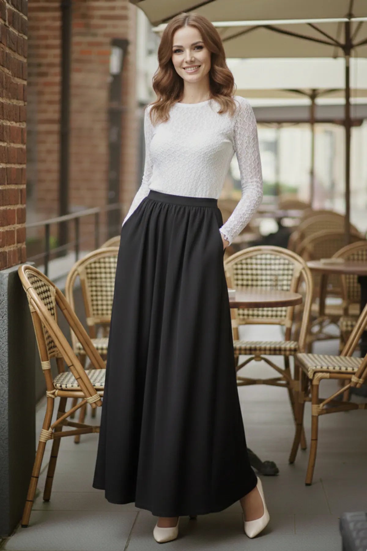 Elastic Waist Double Skirt, view 3