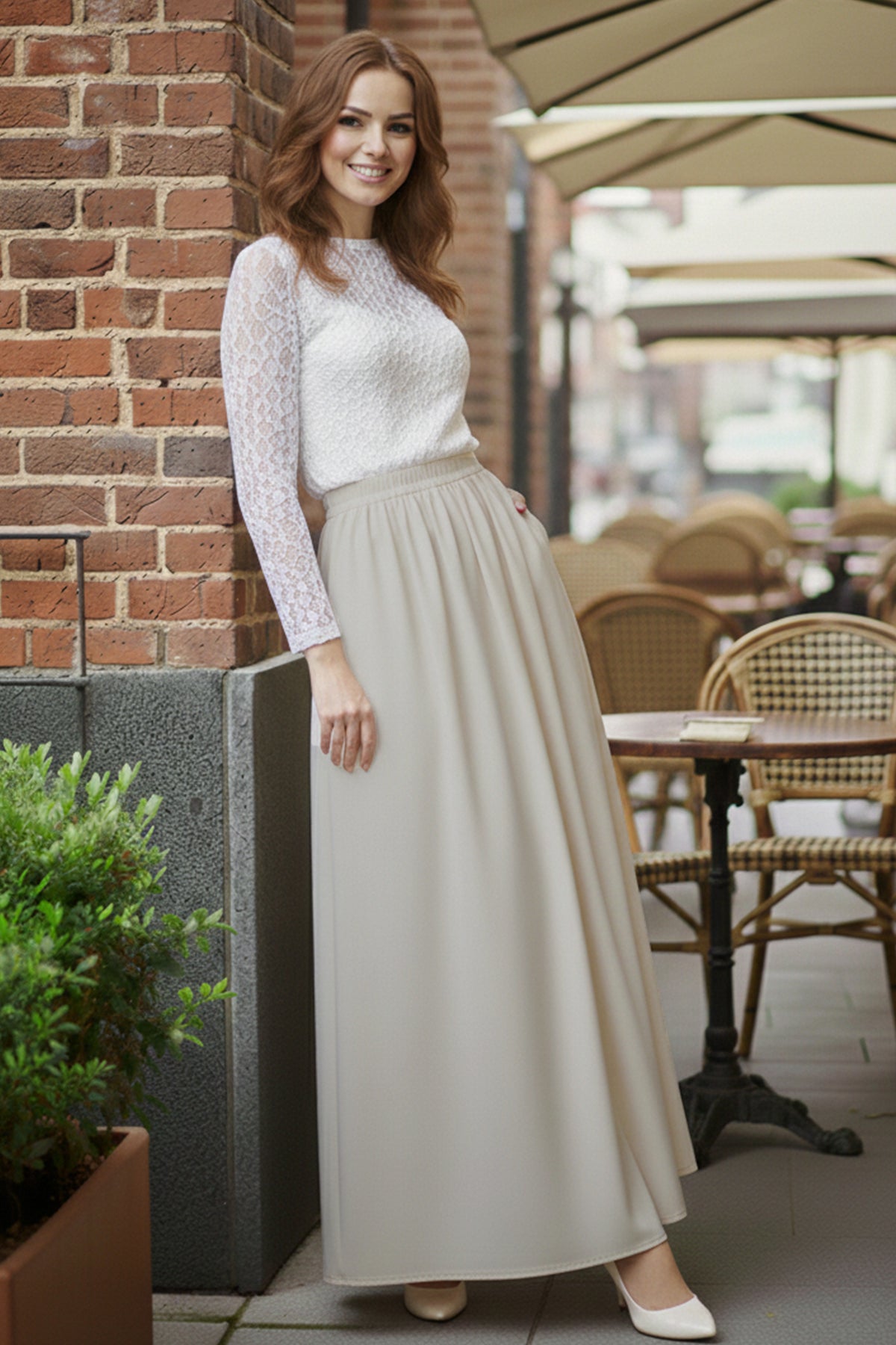 Elastic Waist Double Skirt by NEOMODEST