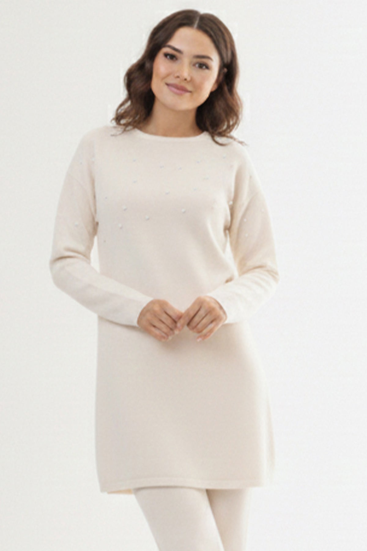 Stone Detail Knitted Tunic by NEOMODEST