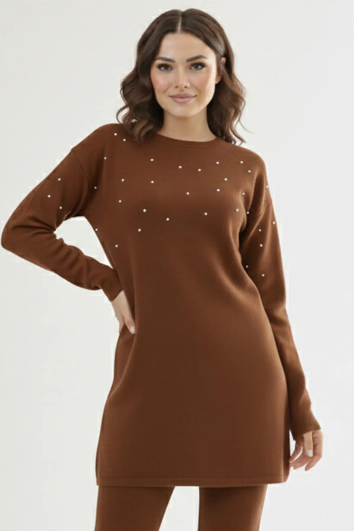Stone Detail Knitted Tunic, view 2