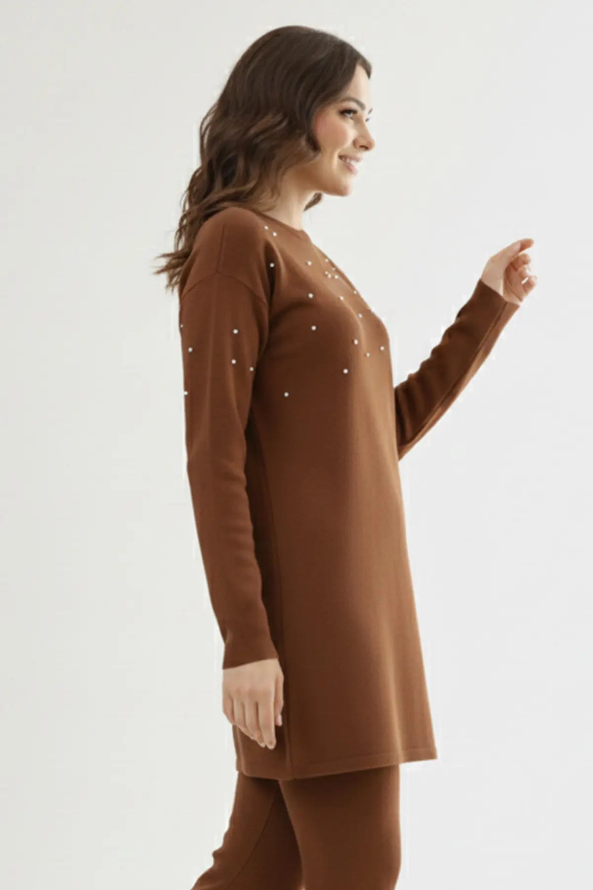 Stone Detail Knitted Tunic, view 3