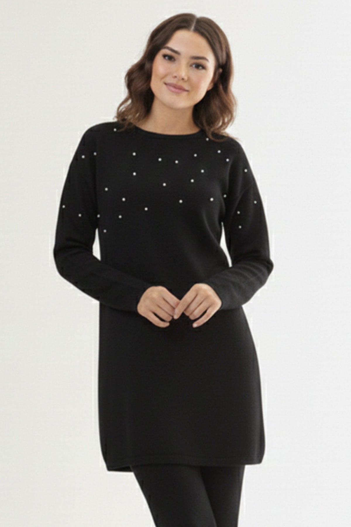Stone Detail Knitted Tunic by NEOMODEST