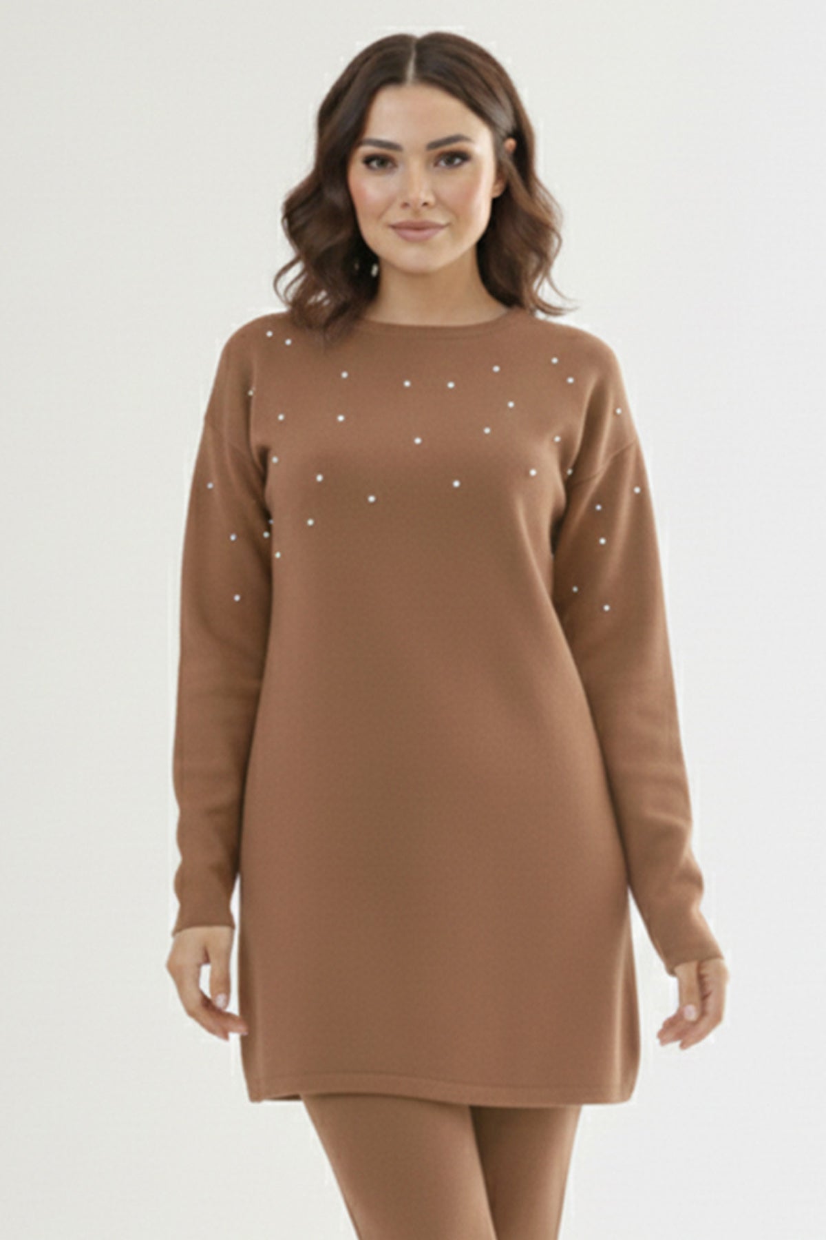 Stone Detail Knitted Tunic by NEOMODEST