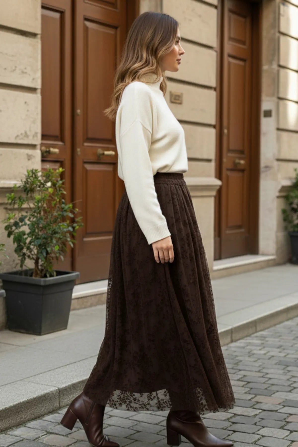 Flock Print Skirt, view 2