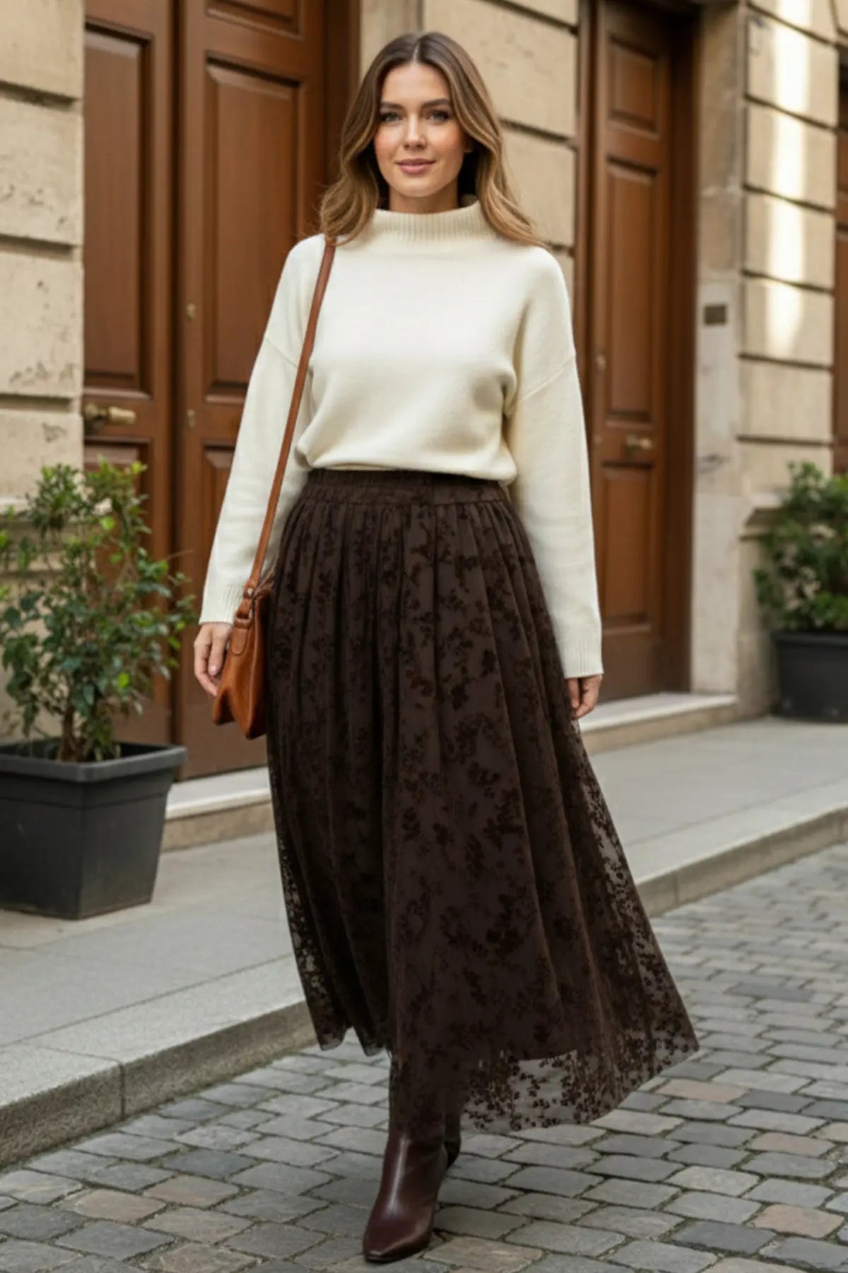 Flock Print Skirt, view 3