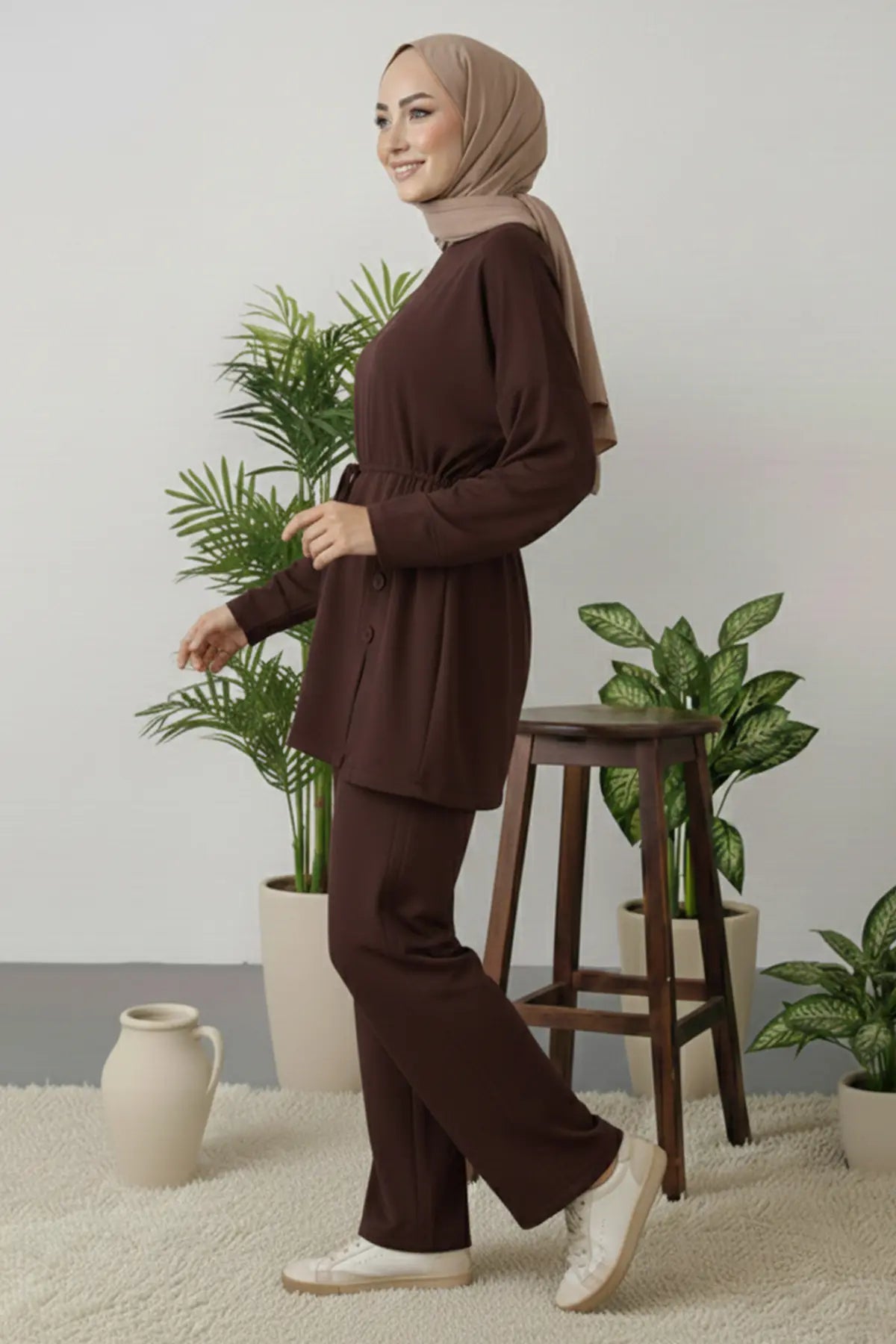 Button Detail Tunic Set, view 2