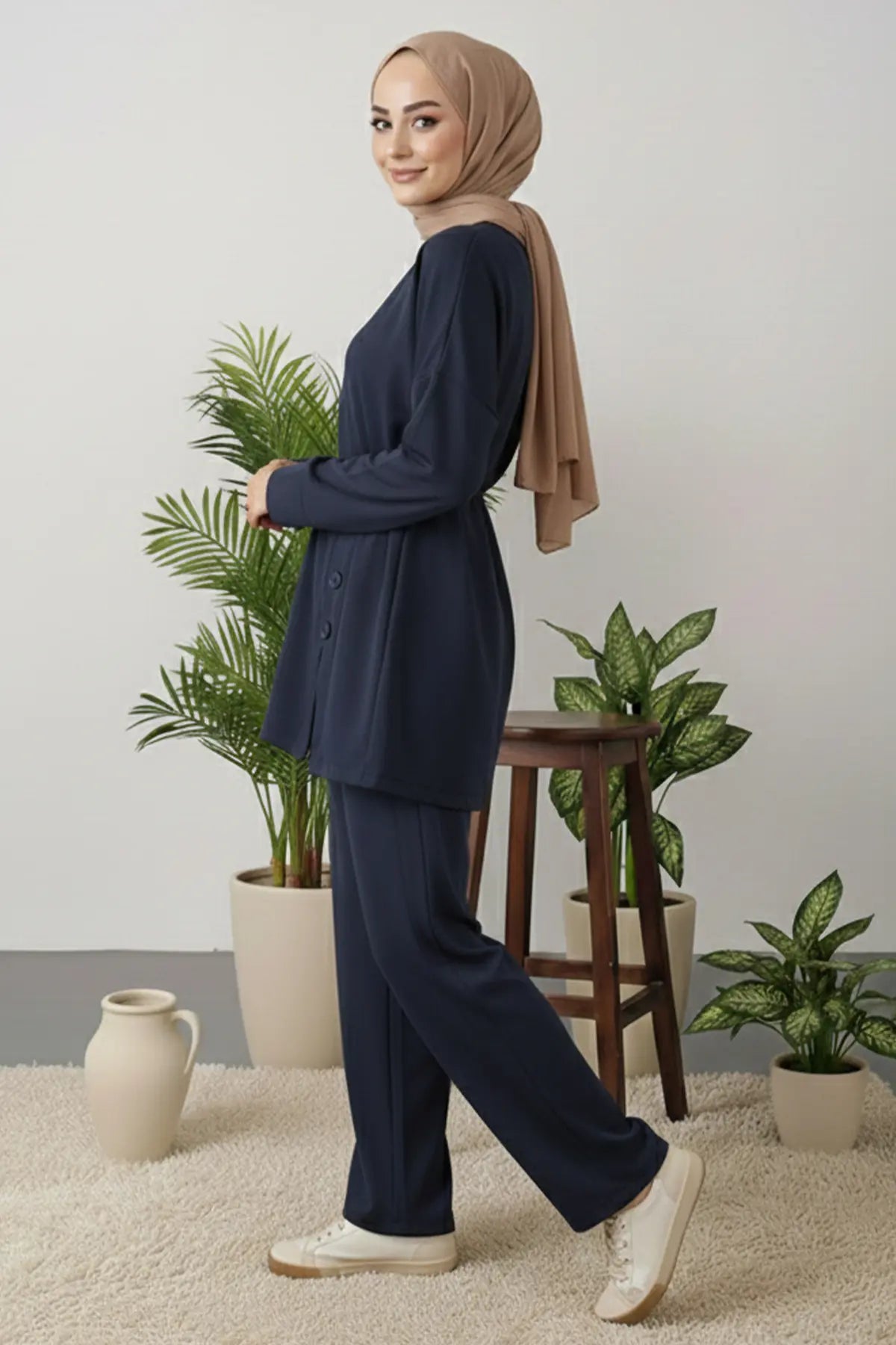 Button Detail Tunic Set, view 3
