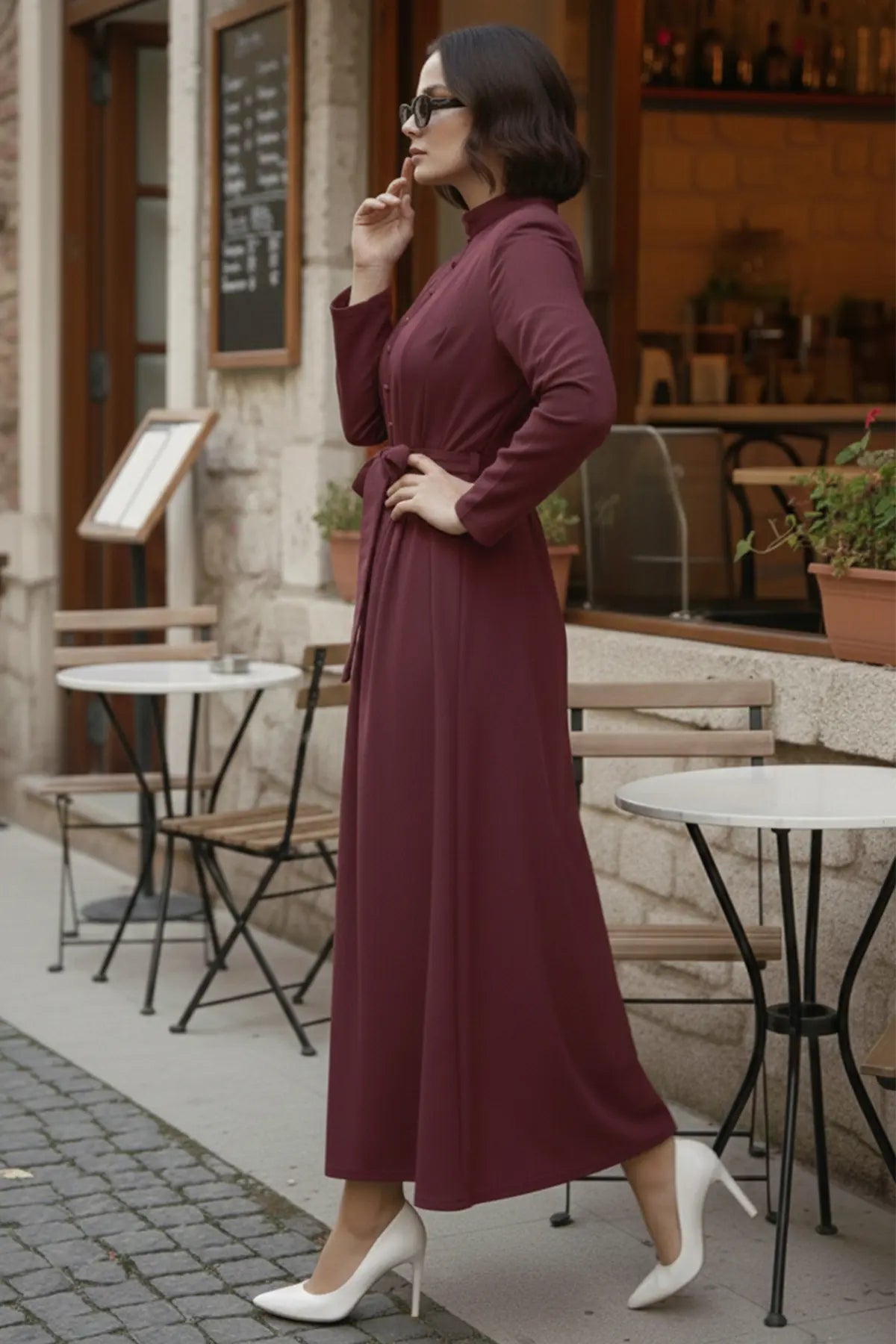 Buttoned Hijab Dress, view 3