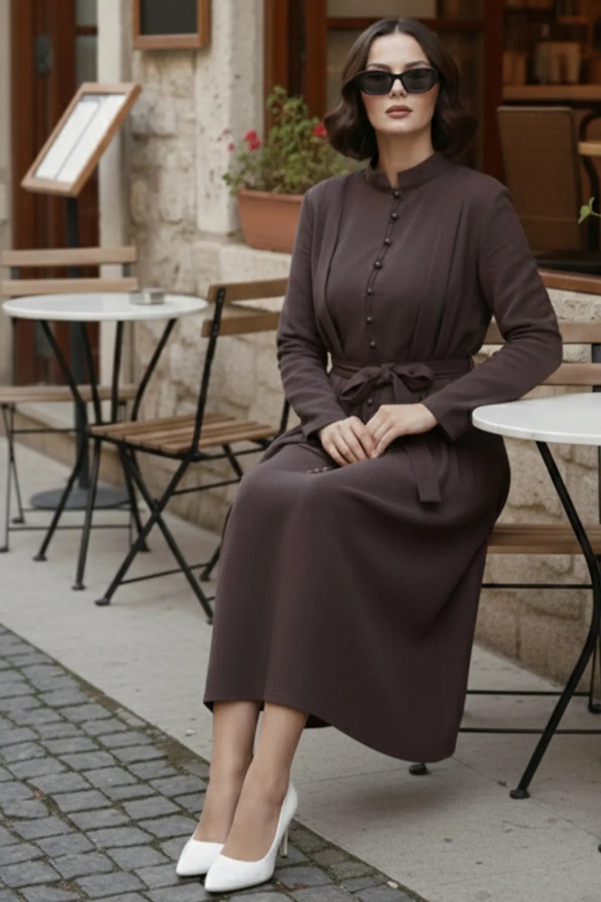 Buttoned Hijab Dress, view 2