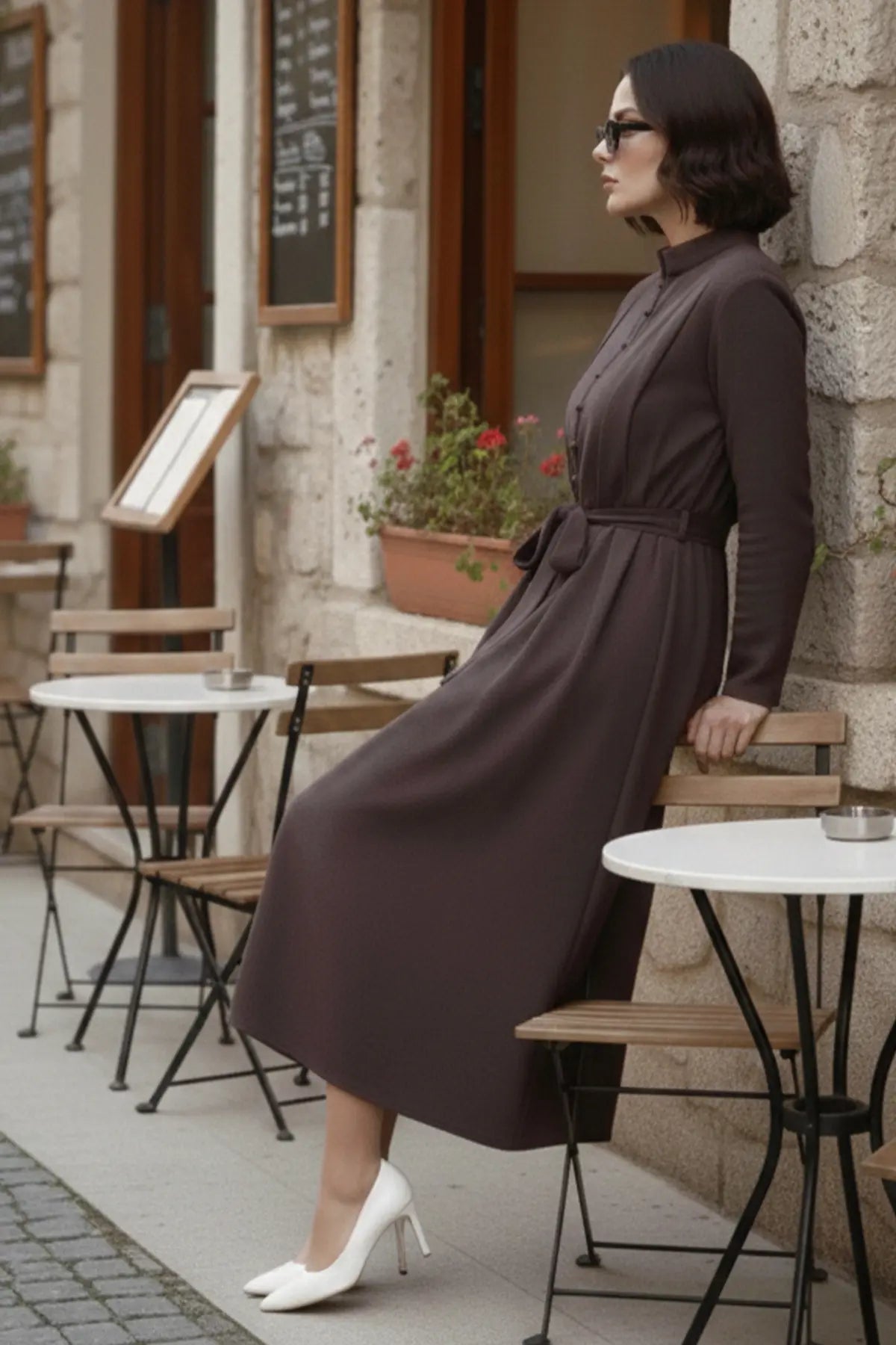 Buttoned Hijab Dress, view 3