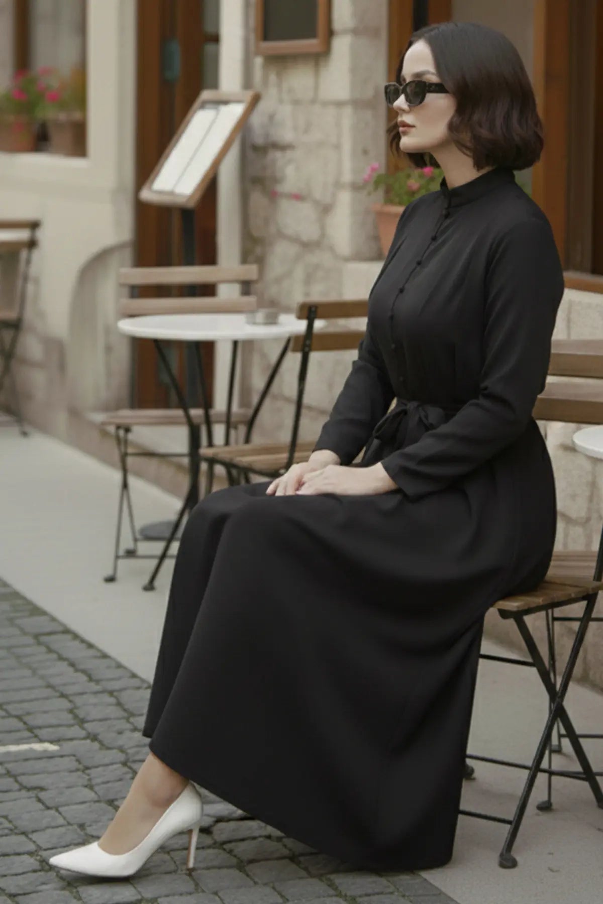 Buttoned Hijab Dress, view 3