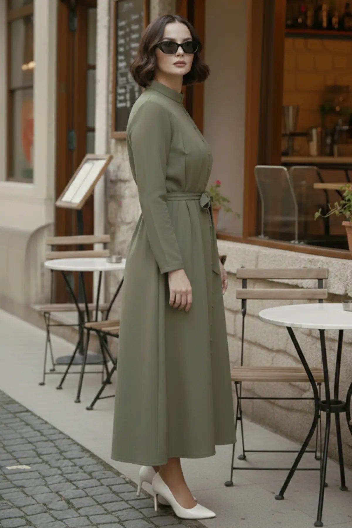 Buttoned Hijab Dress, view 3
