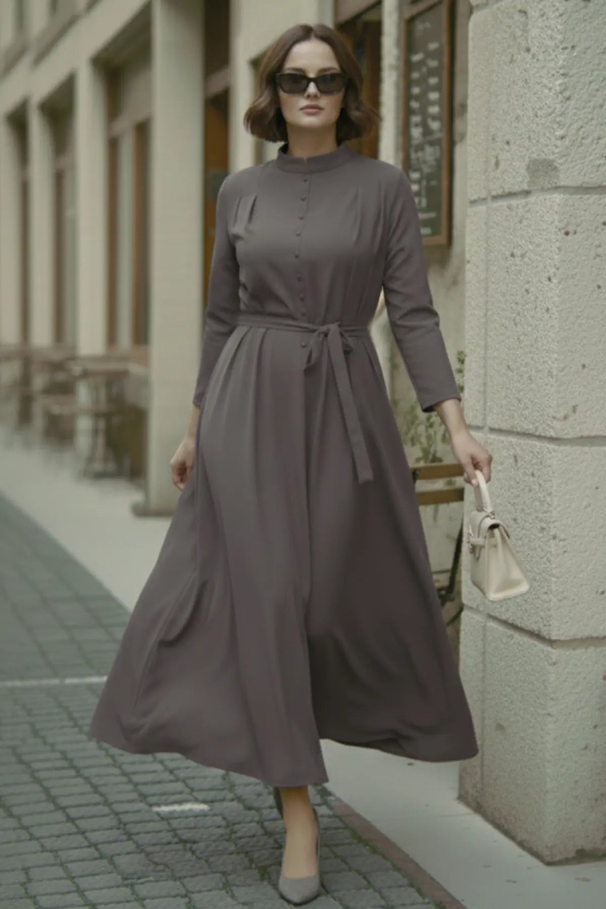 Buttoned Hijab Dress, view 3