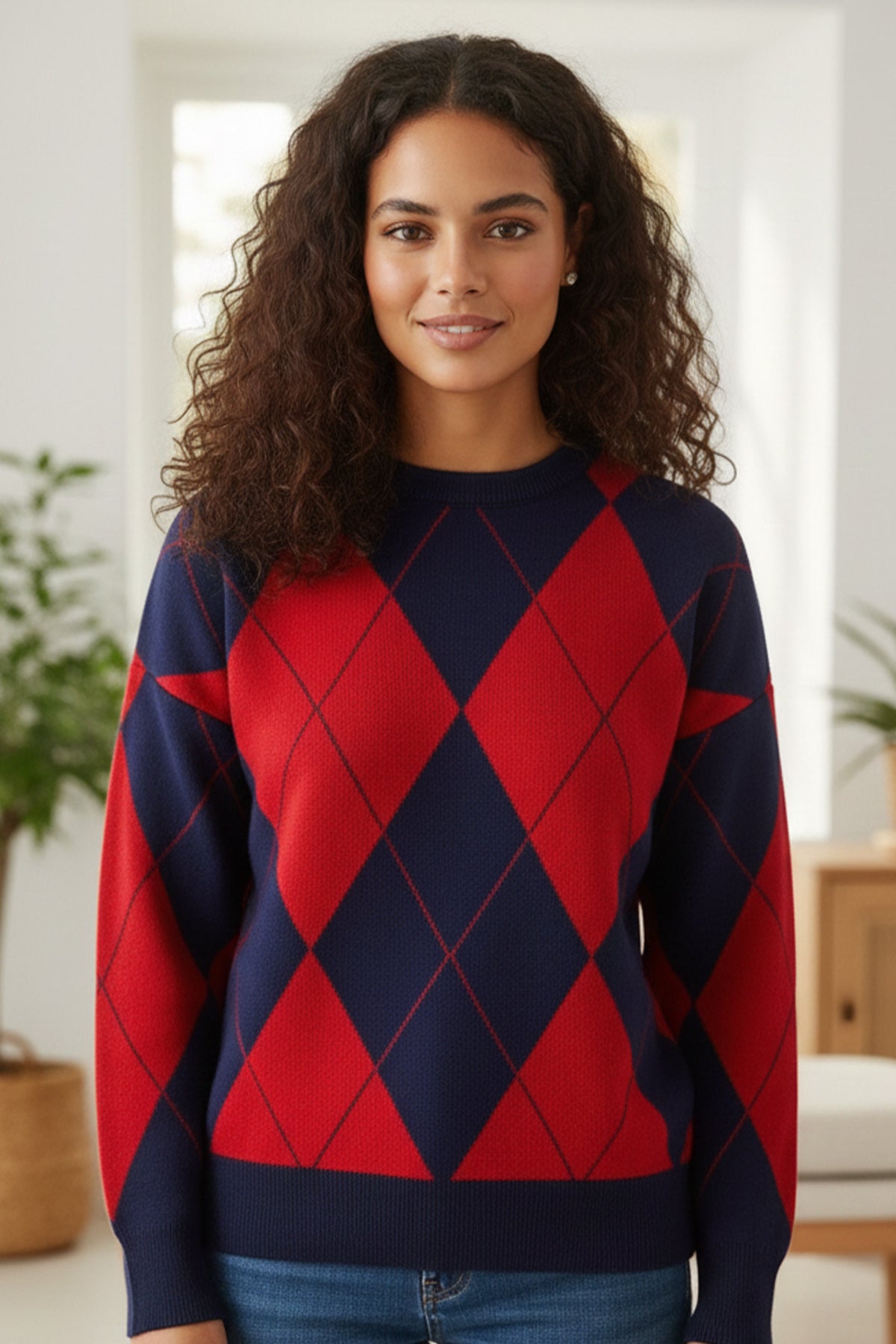 Baklava Patterned Knitted Sweater by NEOMODEST