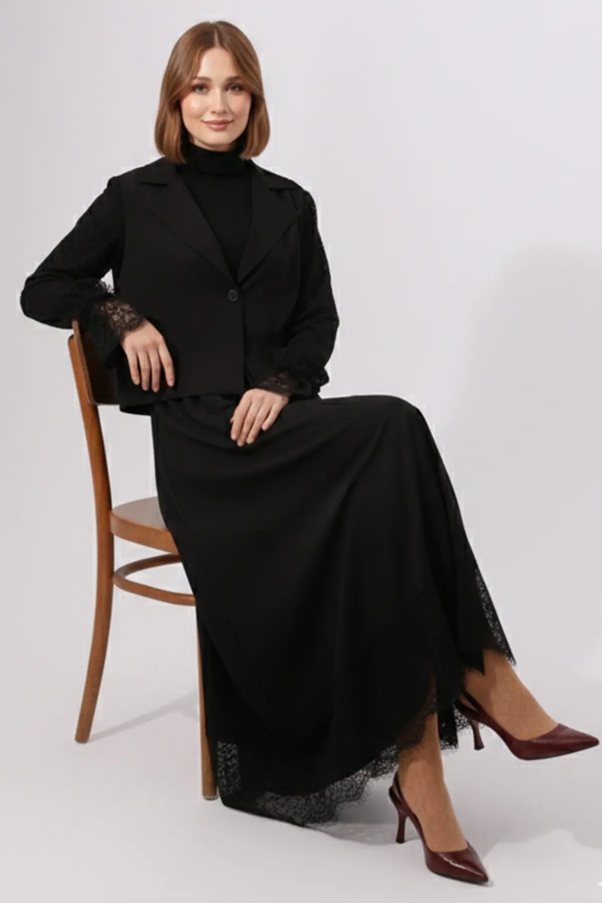 Lace Hijab Two-piece Set, view 4