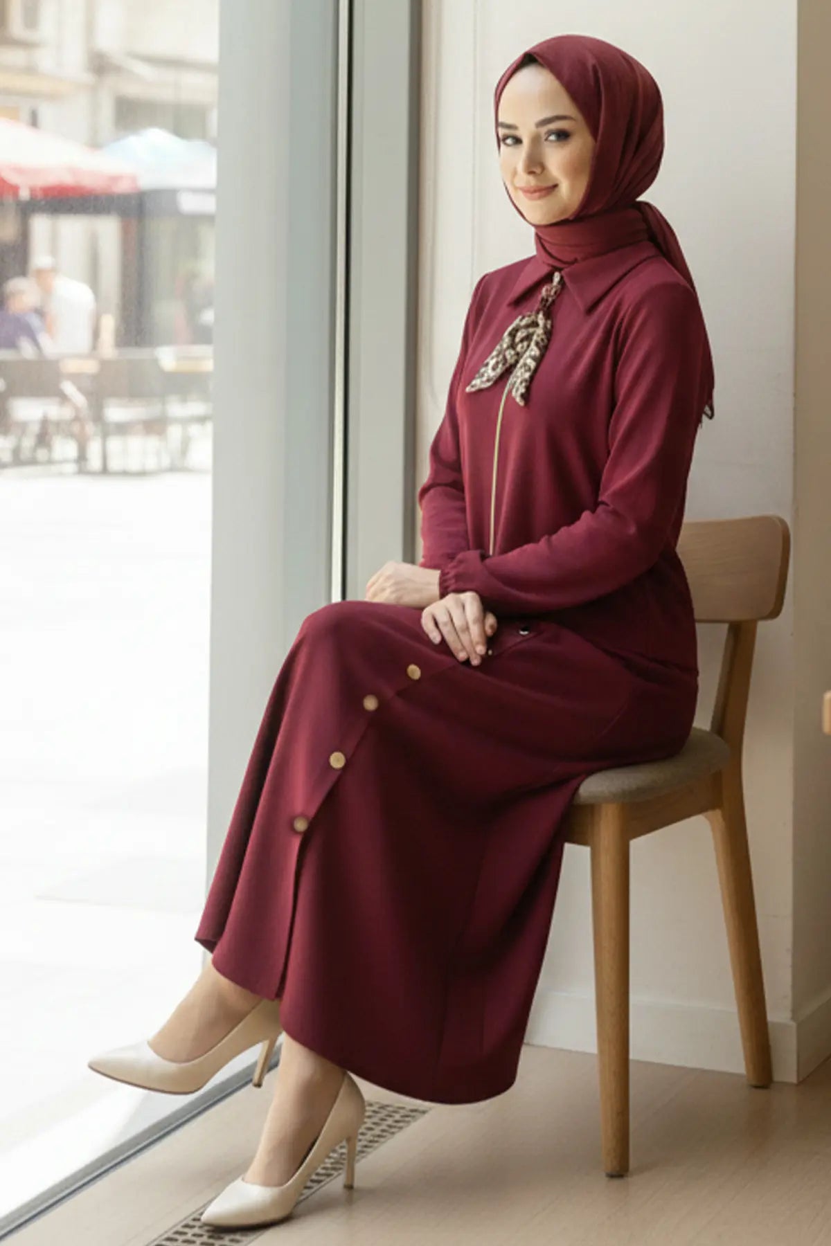 Two-piece Hijab Set With Scarf, view 2
