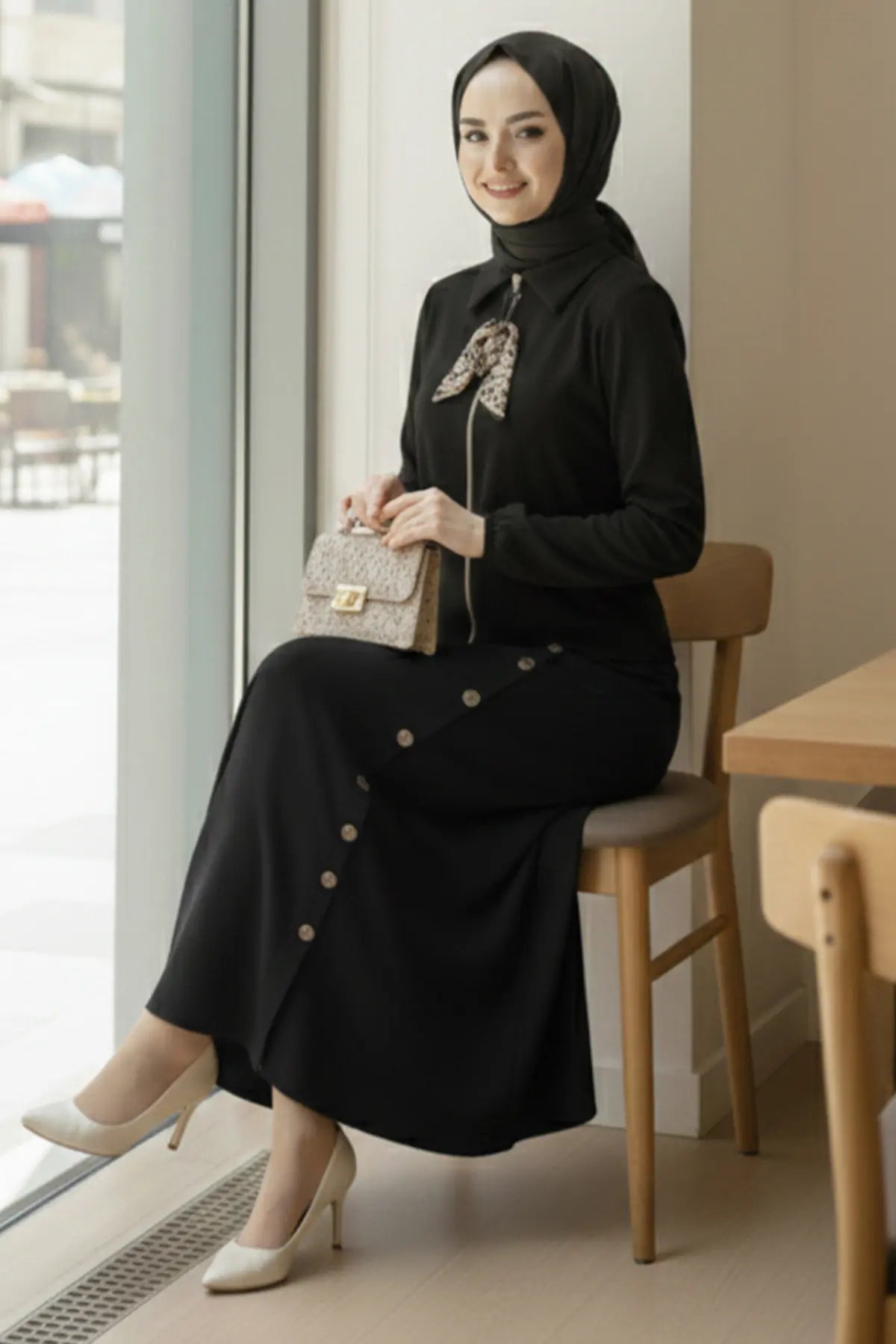 Two-piece Hijab Set With Scarf, view 3