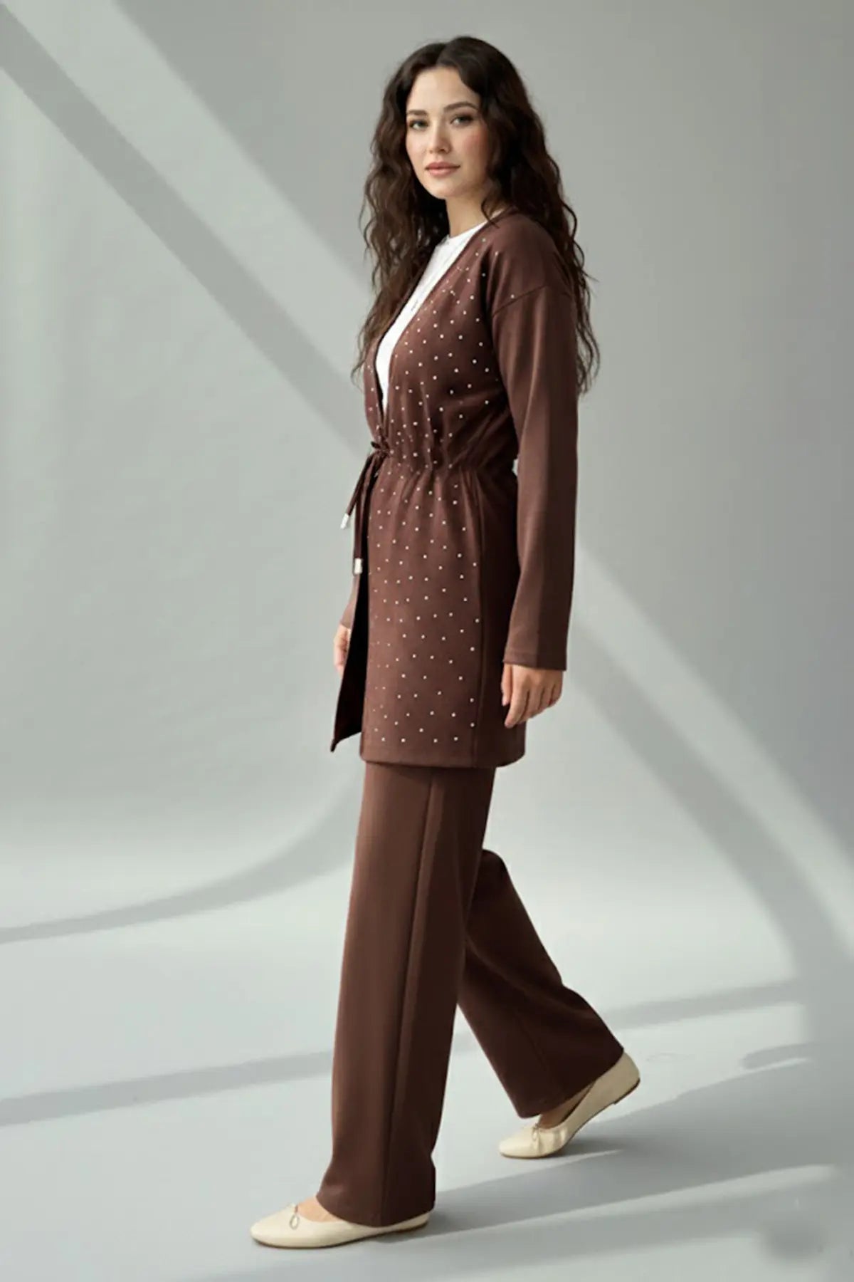 Stone Embellished Hijab Two-piece Set, view 3
