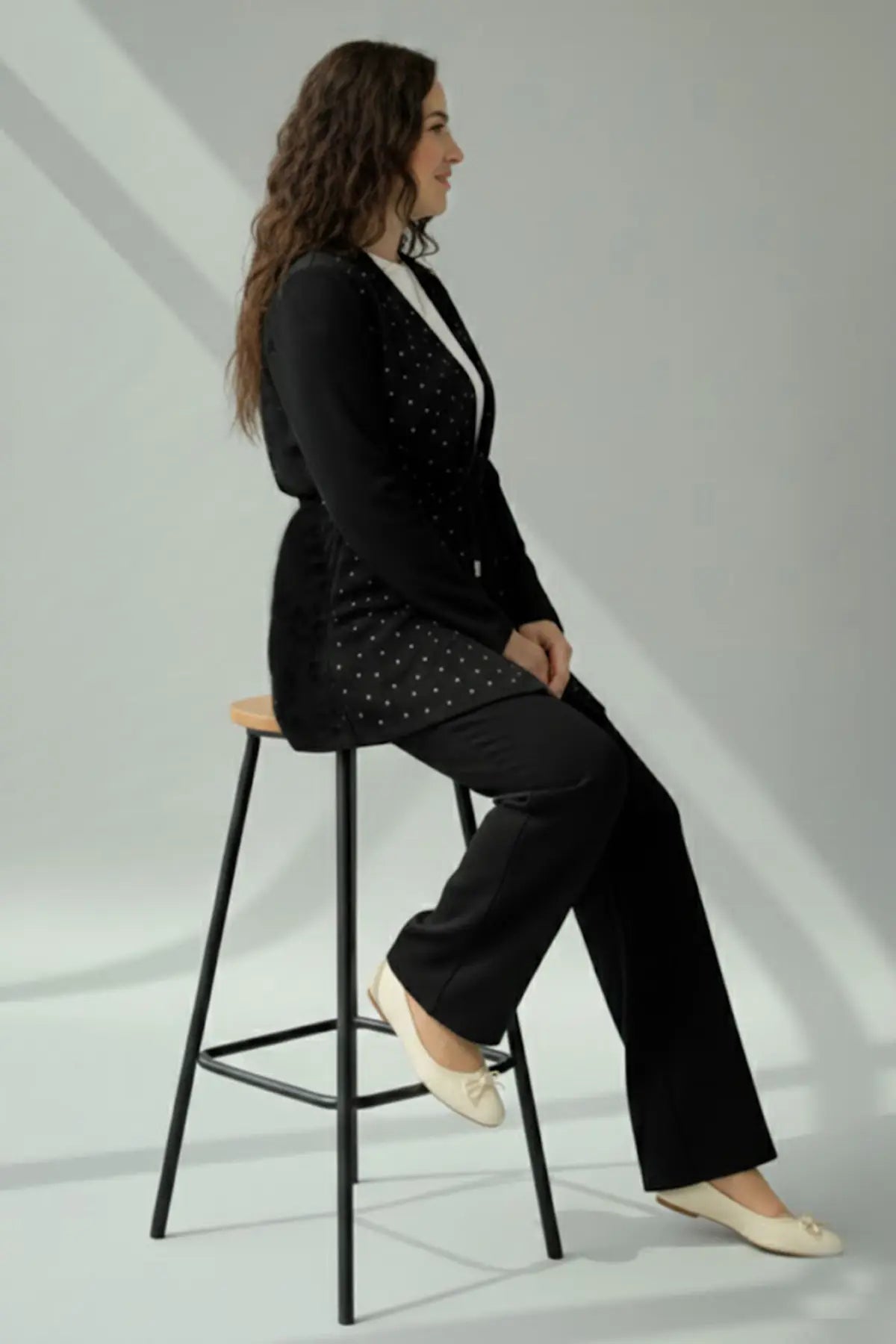 Stone Embellished Hijab Two-piece Set, view 3