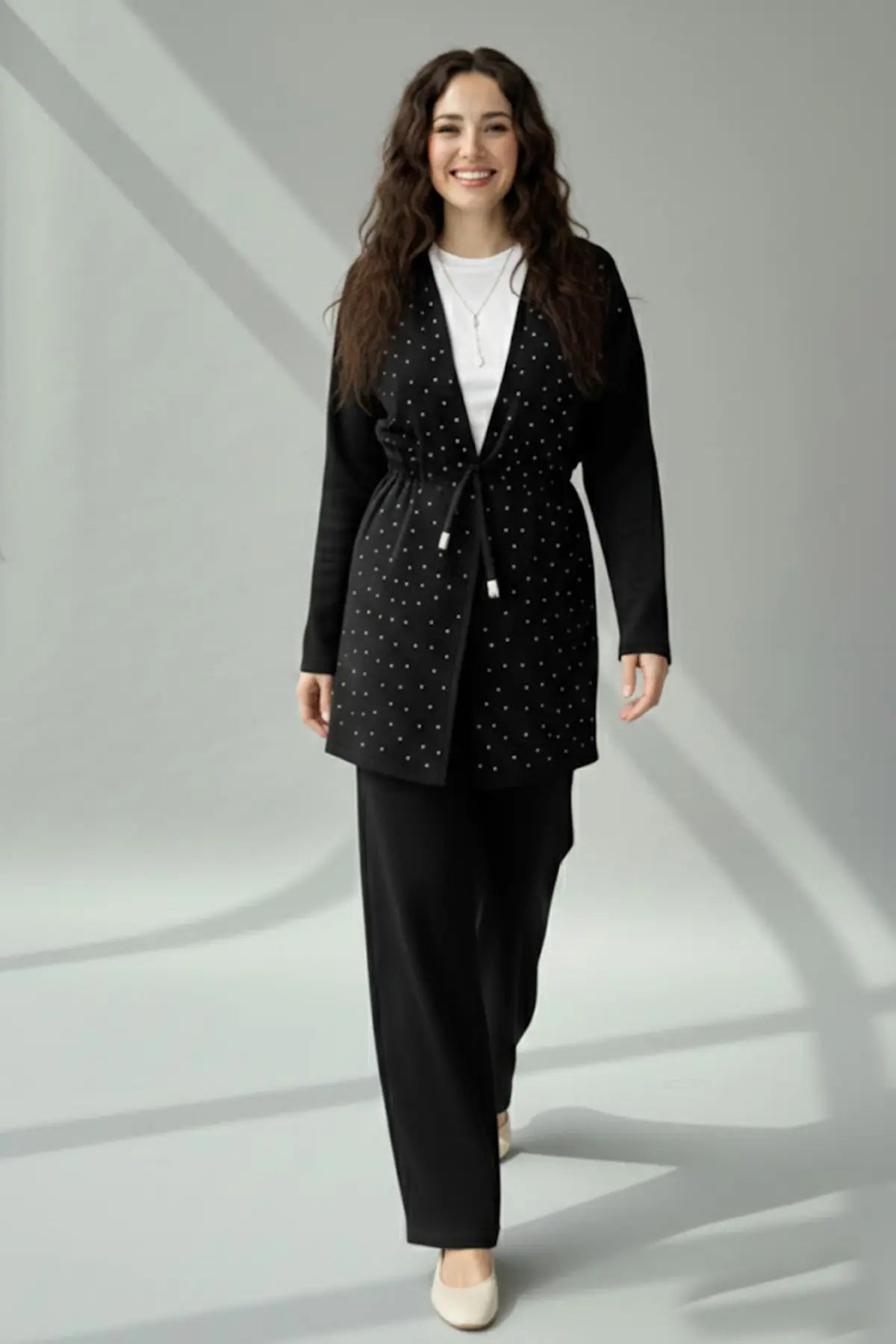 Stone Embellished Hijab Two-piece Set, view 4