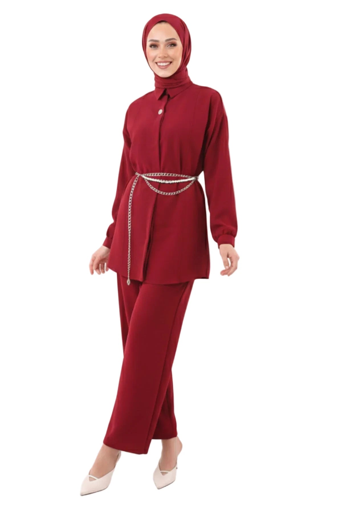 Brooch Detailed Two-Pieces Co-ord Set, view 2