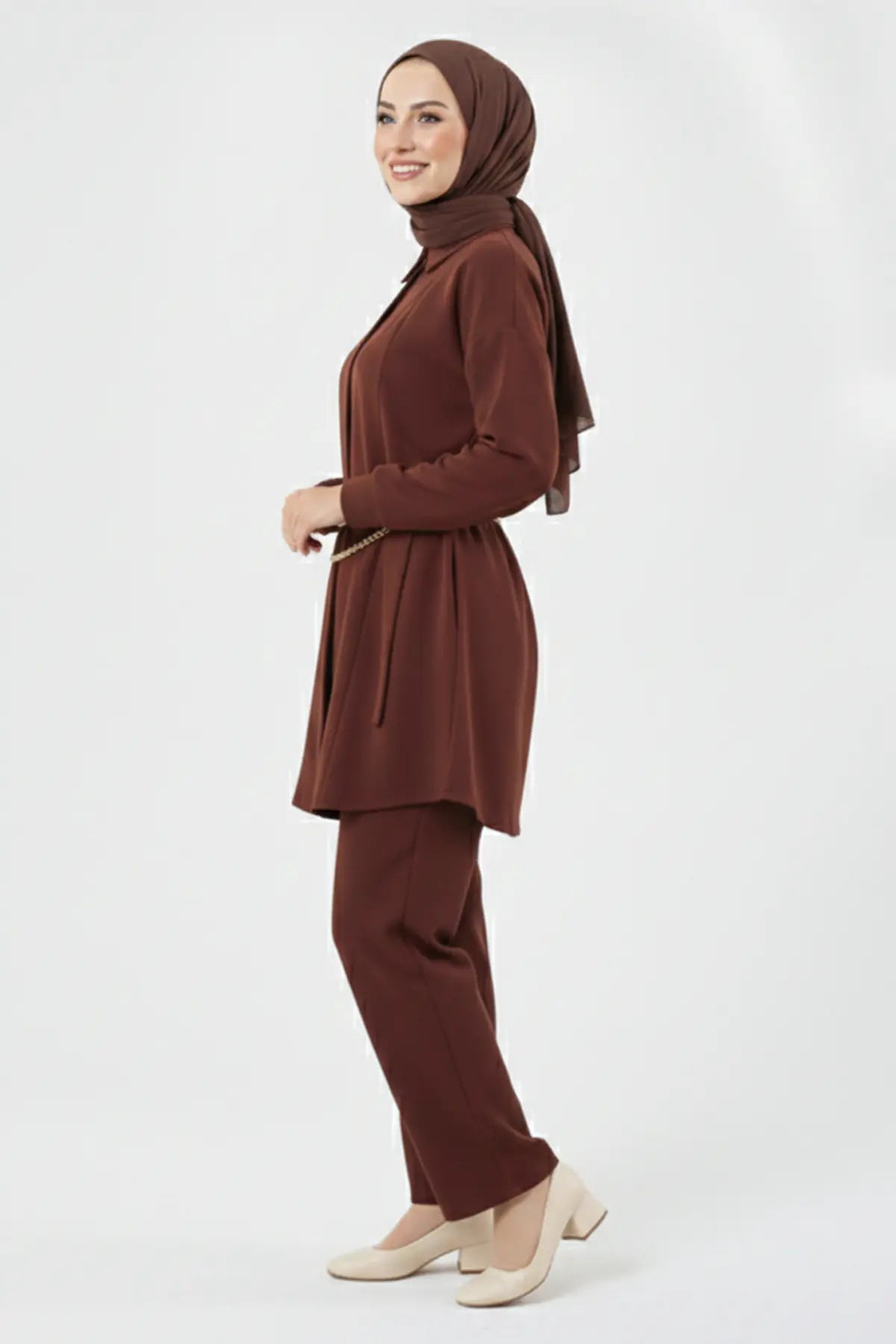 Brooch Detailed Two-Pieces Co-ord Set, view 3