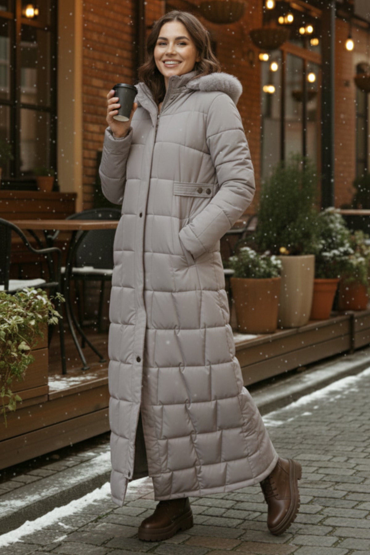 Hooded Quilted Coat by NEOMODEST