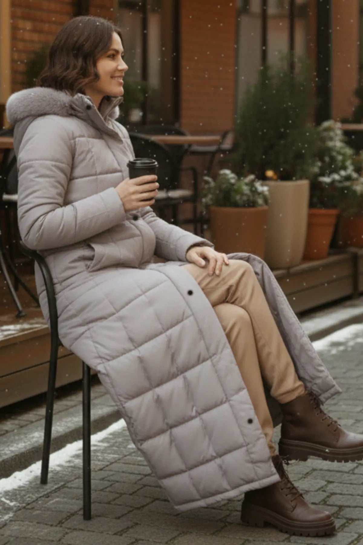 Hooded Quilted Coat, view 4
